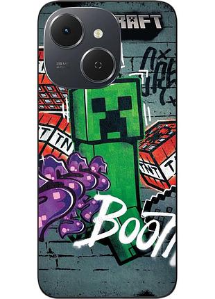 Чохол силіконовий epik для tecno spark 40c (km4k) з принтом minecraft крипер бум