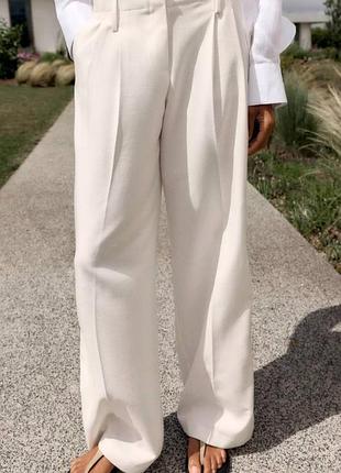 Широкі штани з високою посадкою zara