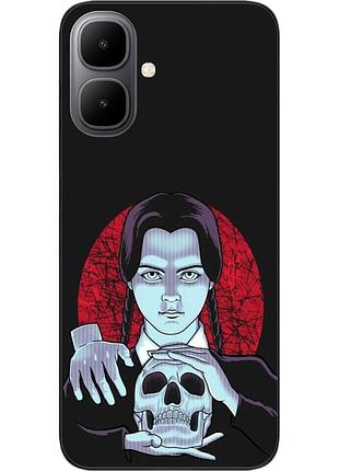 Силиконовый чехол epik для infinix smart 10 (x6725) с принтом венсдей с черепом