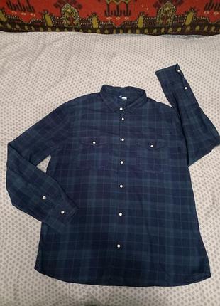 Оригінальна чоловіча бавовняна сорочка у клітинку на кнопках, divided slim fit, p. xl