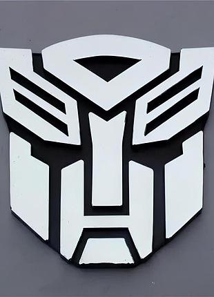 Металева 3d наклейка resteq transformers автоботи 60×70 мм для авто, ноутбука, телефона