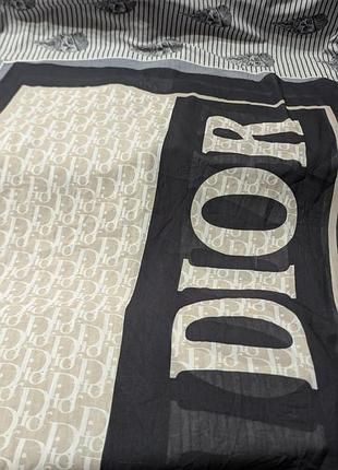 Велика хустка mirla 170×70 см з принтом у стилі dior