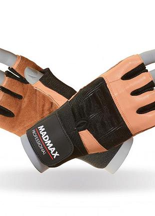 Перчатки для фитнеса mad max professional mfg 269, brown - xl
