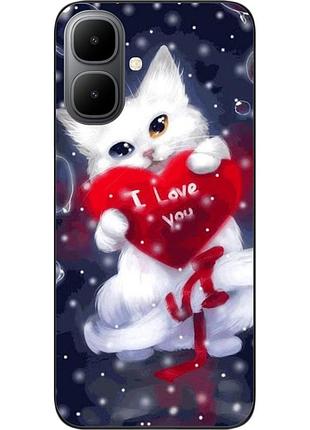 Силиконовый чехол epik для infinix smart 10 (x6725) с принтом котик с сердцем