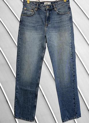 Женские голубые прямые джинсы pull &amp; bear eu 38 40 m l 38 40 44 46 пул энд бир плотные джинсы прямого кроя pull &amp; bear eu 38 40 46
