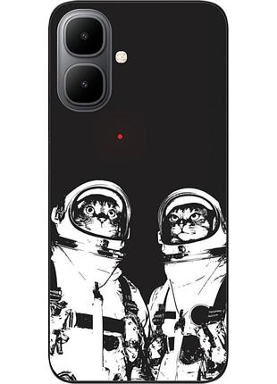 Силиконовый чехол бампер epik для infinix smart 10 (x6725) с принтом космонавты коты
