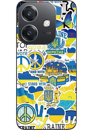 Силиконовый чехол epik для oppo a3x 4g с картинкой стикеры украина