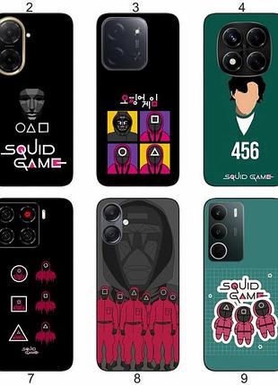 Силиконовый чехол squid game игра в кальмара для samsung xiaomi iphone realme vivo zte oppo motorola nokia tecno infinix poco