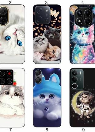 Силіконовий чохол котики для samsung xiaomi iphone realme vivo zte oppo motorola nokia tecno infinix poco