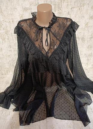Cвятковa блуза zara (l) чорна