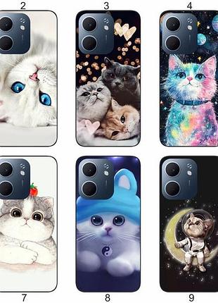Силиконовый чехол котики для oppo a5x милый принт и защита