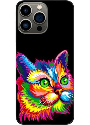 Силіконовий чохол epik для iphone 13 pro з картинкою яскравий кіт