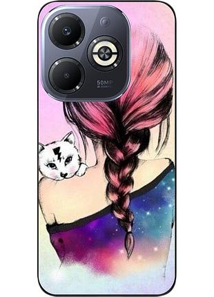 Силиконовый чехол epik для infinix smart 8 (x6525) с картинкой девушка с котенком