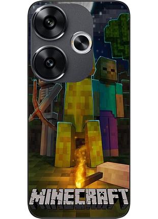 Силіконовий чохол epik для xiaomi poco f6 з картинкою майнкрафт крипер та друзі