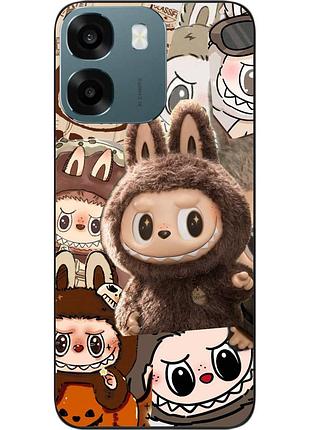 Силіконовий чохол epik для oppo a6 з принтом лабубу коричневий