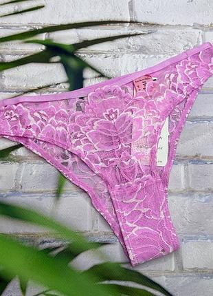 Трусики жіночі бразилійки ніжно-рожева мережка hunkemoller.