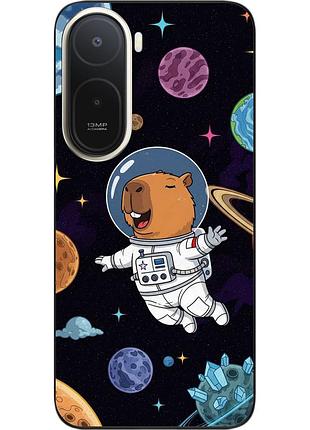 Силиконовый чехол epik для xiaomi poco c81 pro с картинкой капибара космонавт
