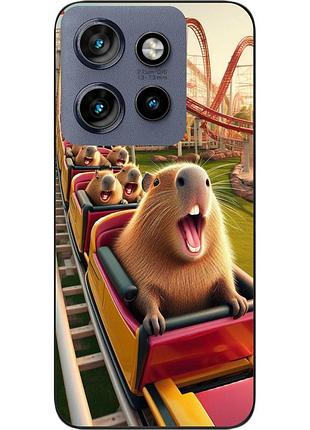 Силіконовий чохол epik для motorola edge 60 neo з картинкою капібари на американських гірках
