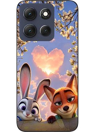 Чехол силиконовый epik для motorola g86 5g с принтом зверополис сердце весны