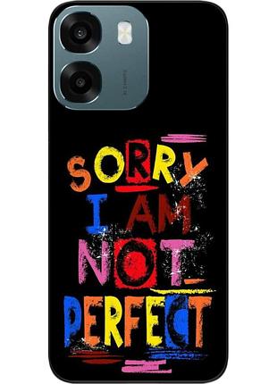 Чохол силіконовий epik для oppo a6 з зображенням з написом sorry i’m not perfect