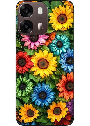 Силіконовий чохол бампер epik для oppo a6s з картинкою райдужні соняшники
