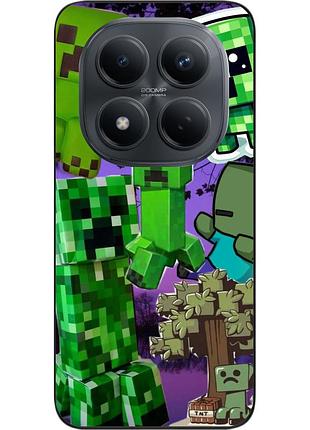 Чехол силиконовый epik для xiaomi redmi note 15 pro 5g с принтом minecraft зеленая угроза