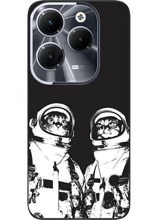Силиконовый чехол бампер epik для infinix hot 40 pro (x6837) с картинкой космонавты коты