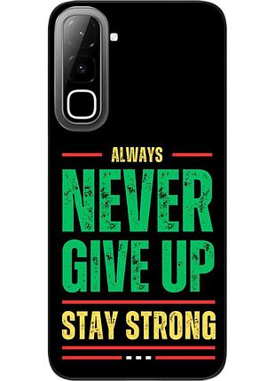 Чехол силиконовый epik для infinix hot 70 (x6895) с изображением с надписью never give up