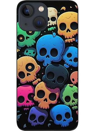 Силіконовий чохол бампер epik для iphone 13 з картинкою кольорові черепашки
