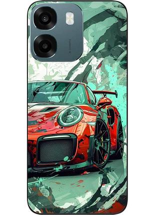 Чехол силиконовый epik для oppo a6 с принтом красный дрифт