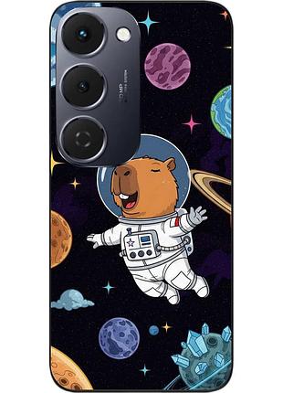 Силиконовый чехол epik для tecno spark 40 pro plus (km7) с картинкой капибара космонавт