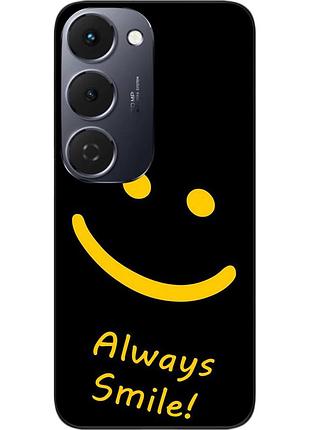 Чехол силиконовый epik для tecno spark 40 pro plus (km7) с изображением с надписью always smile