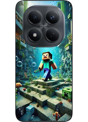 Силиконовый чехол epik для xiaomi redmi note 15 pro 5g с принтом подводное приключение minecraft