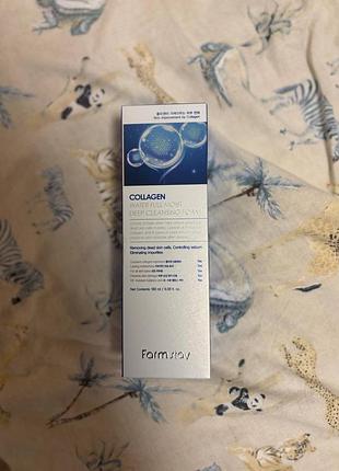 Пінка для вмивання farmstay collagen water full moist deep cleansing foam з колагеном, 180 мл