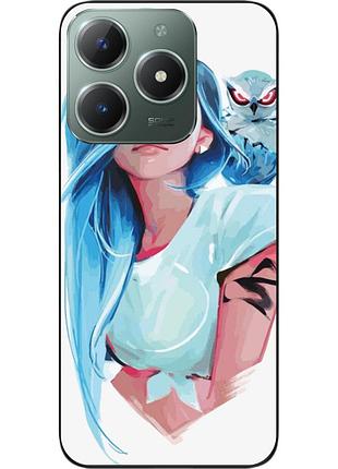 Силіконовий чохол epik для realme с61 4g з картинкою дівчина із совою