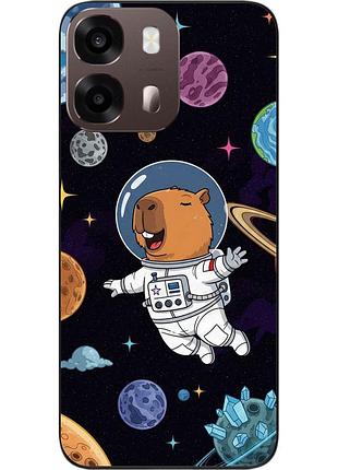 Силиконовый чехол epik для oppo a6s с картинкой капибара космонавт