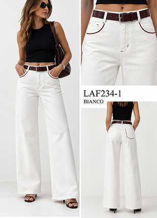 Жіночі білі джинси wide leg lara italy