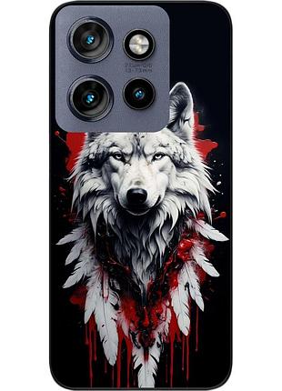 Чехол силиконовый epik для motorola edge 60 neo с принтом белый охотник