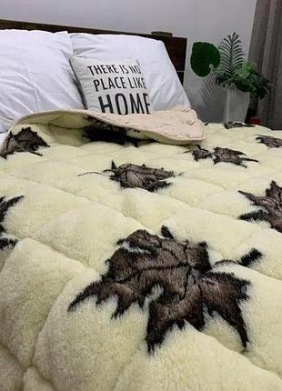 Одеяло из овчины зимнее двустороннее кленовый лист
