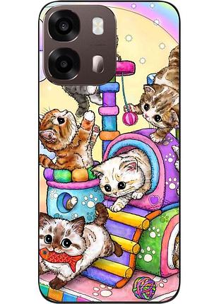 Чехол силиконовый epik для oppo a6s с принтом кошачья вечеринка