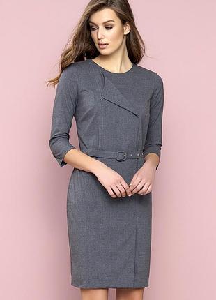 Женское офисное платье seta zaps серого цвета. 50, xl