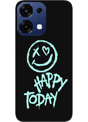 Чехол силиконовый epik для oppo a6 pro с изображением с надписью happy today