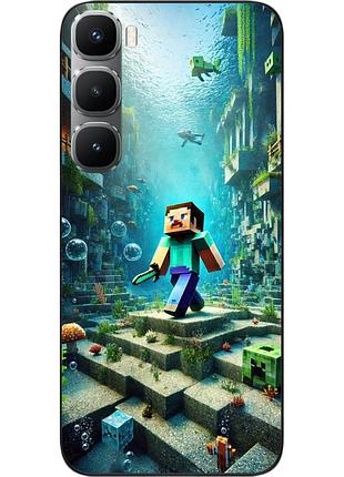 Силиконовый чехол epik для infinix hot 60 pro plus (x6886) с принтом подводное приключение minecraft