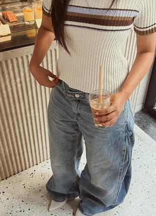 Джинси з поясом trf з середньою талією zara