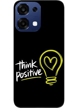 Чехол силиконовый epik для oppo a6 pro с изображением с надписью think positive