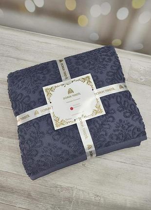 Простирадло жакардове doruk tekstil полуторний розмір 150 на 200 см синє