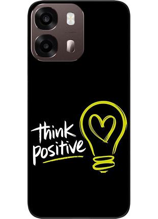 Чехол силиконовый epik для oppo a6s с изображением с надписью think positive