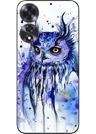 Силіконовий чохол epik для oppo a60 4g з картинкою сова акварель