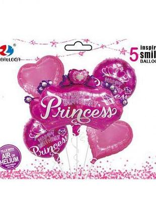 Кулі фольгований набір "happy birthday-princess"