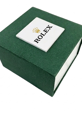 Подарочная упаковка для часов rolex, коробка-футляр с подушкой, зеленая с белым ( ibw108-1go )